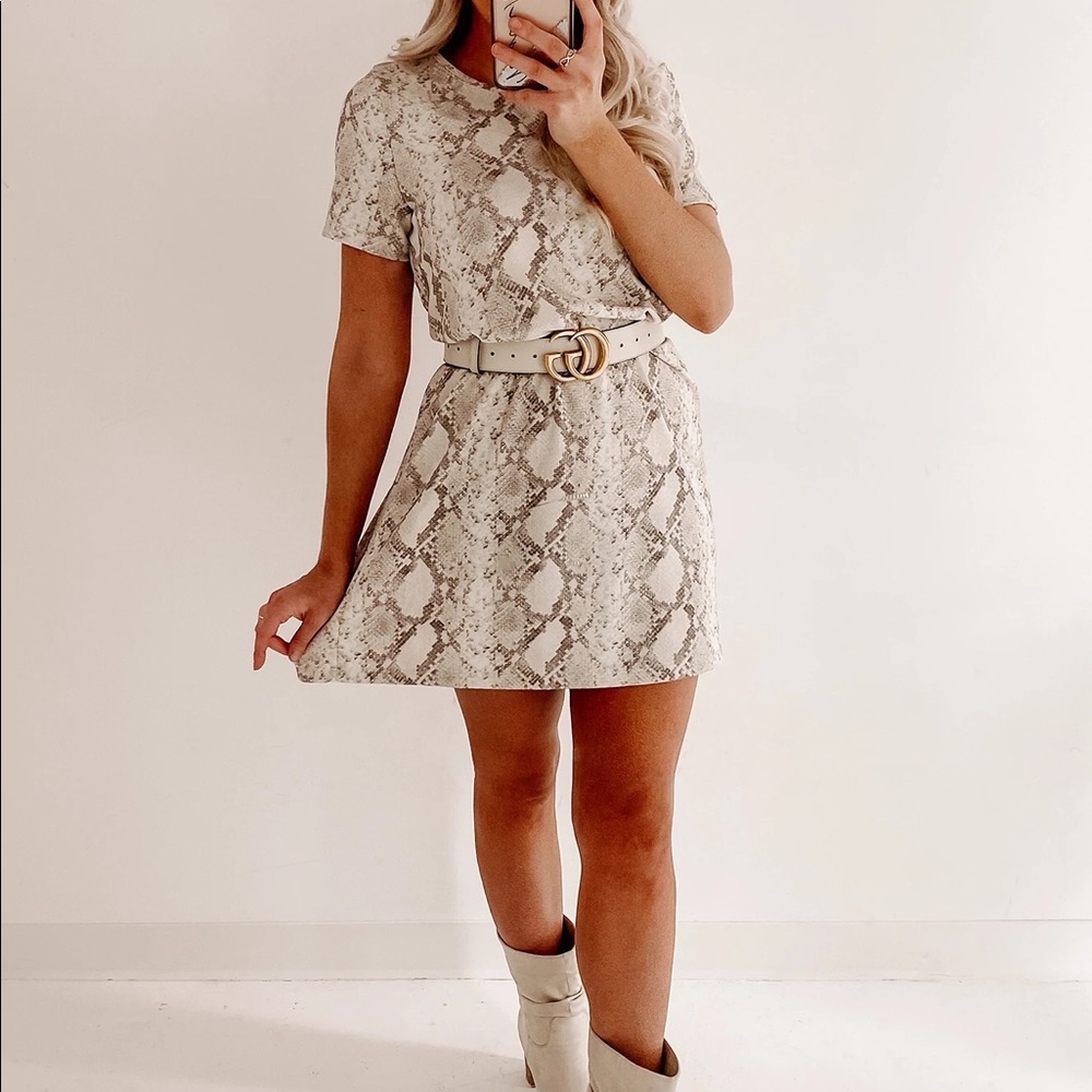 Nanamacs Snakeskin Print Shirt Dress - Small
